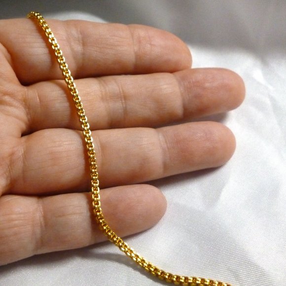 Norman Miller Box Chain Gold Plated 23" 3mm NWOT Perfect Condition M507 - Picture 4 of 5